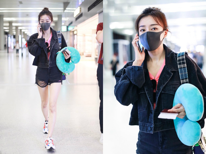 秦岚路透一袭造型好有气质,秦岚最近穿搭机场