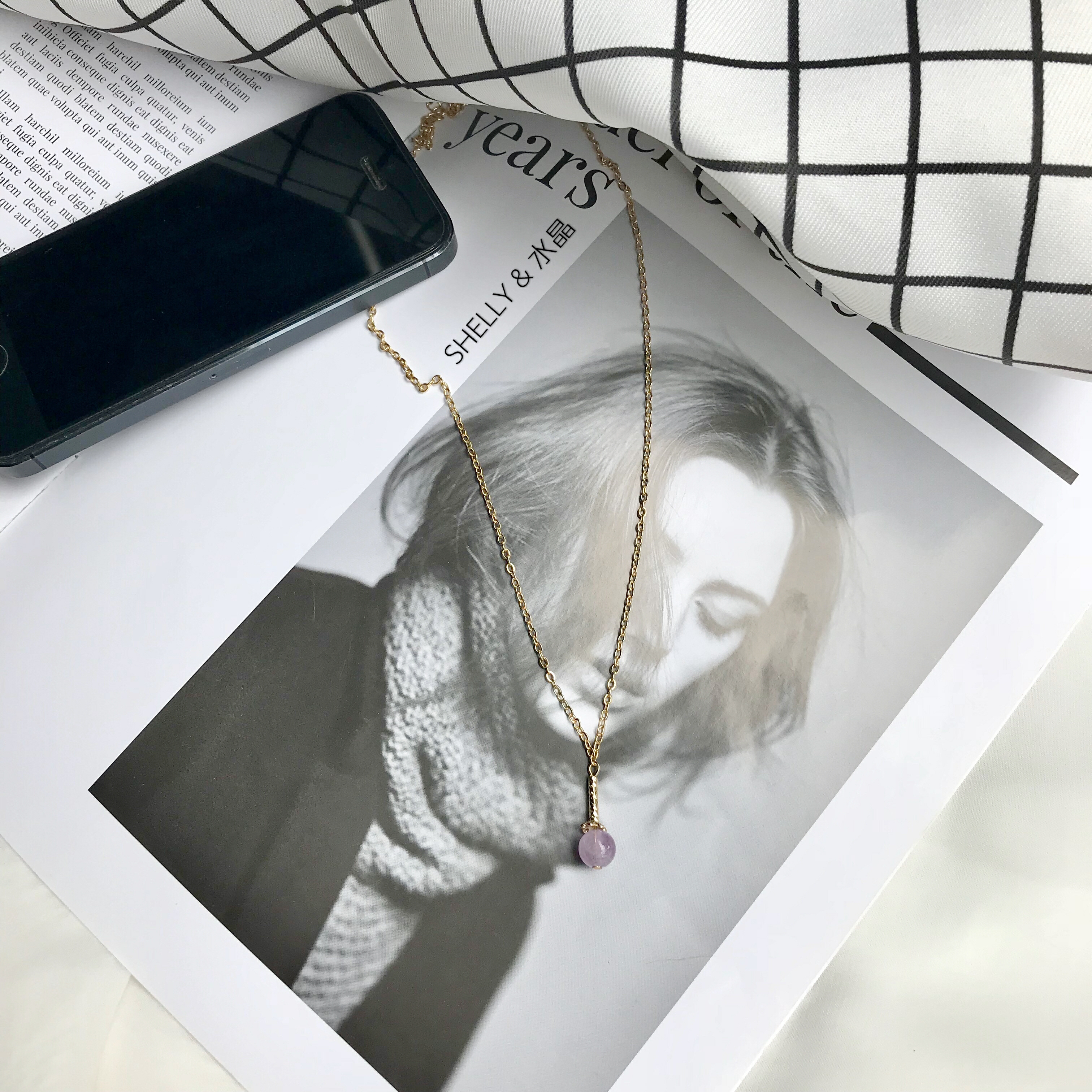 水晶项链轻奢小众高级感,不掉色又简约又好看的项链