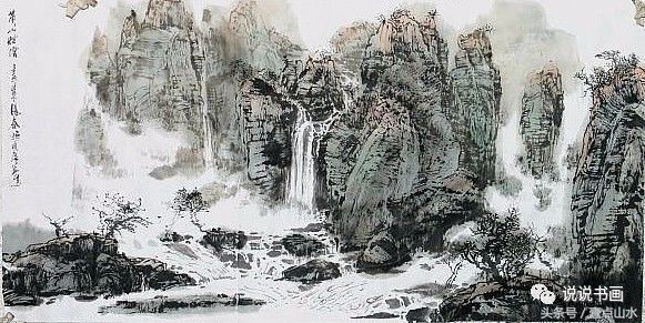 一整幅山水画画法教学a4纸,泼墨山水画技法竖幅