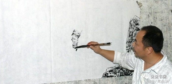 一整幅山水画画法教学a4纸,泼墨山水画技法竖幅