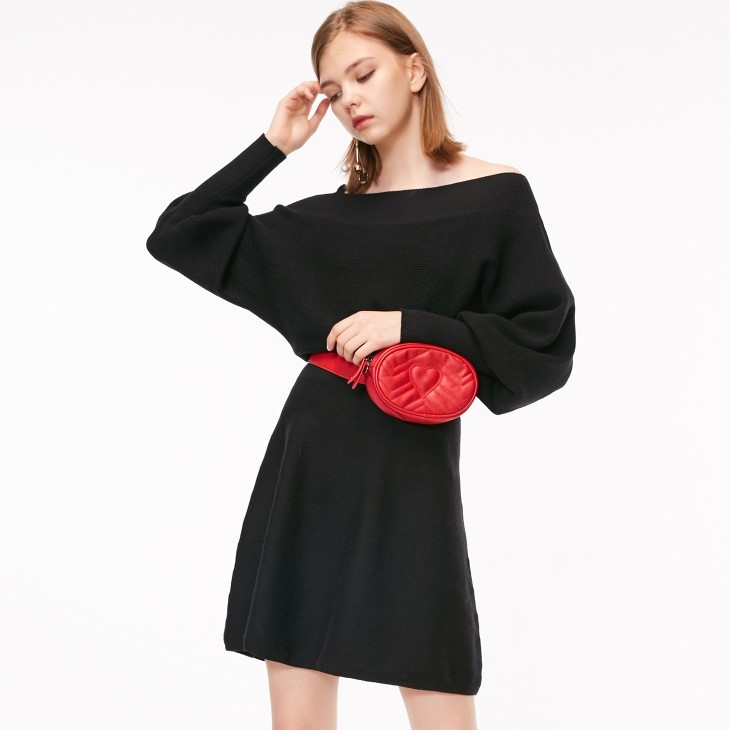时尚气质显瘦针织百搭连衣裙女,针织连衣裙让你的秋冬造型更优雅