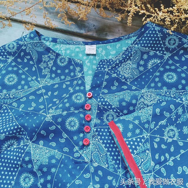 苎麻复古上衣裁剪教程,苎麻复古斜襟的裁剪及缝纫