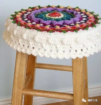 马蹄莲圆形坐垫钩针编织视频教程,钩针生命之花曼陀罗坐垫教程超清