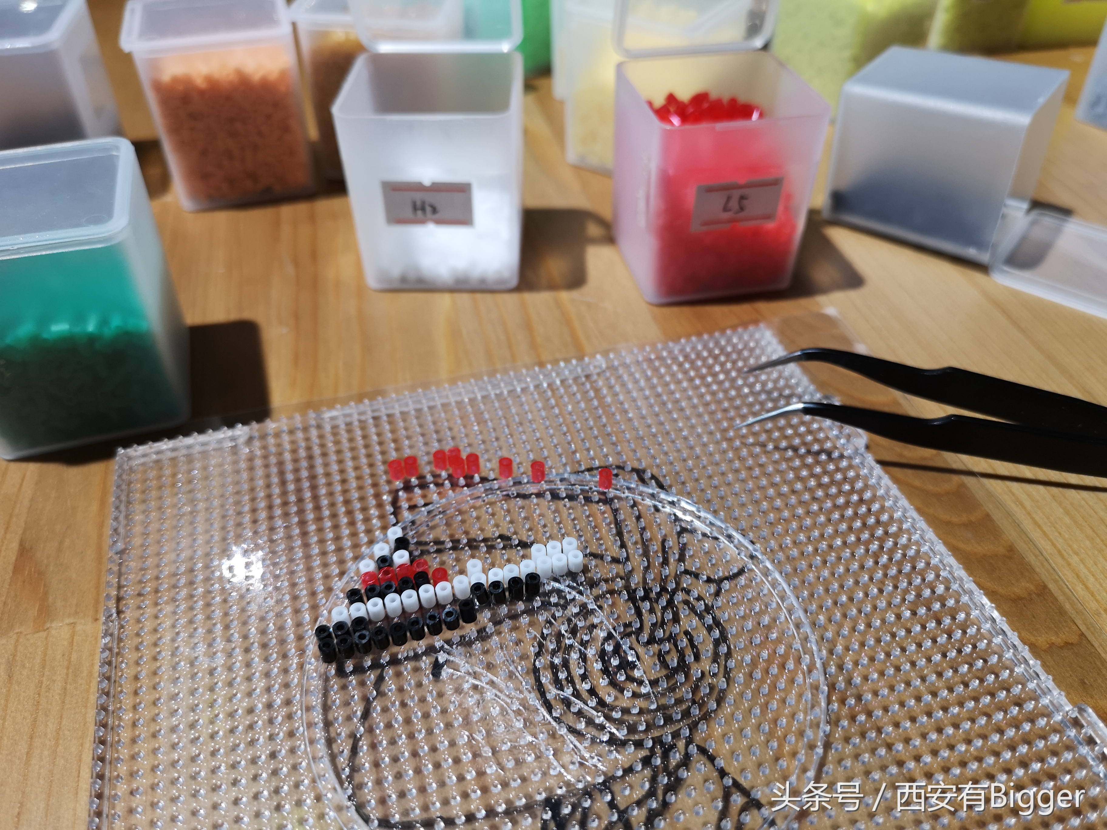 diy拼豆豆教程,儿童智力拼拼乐