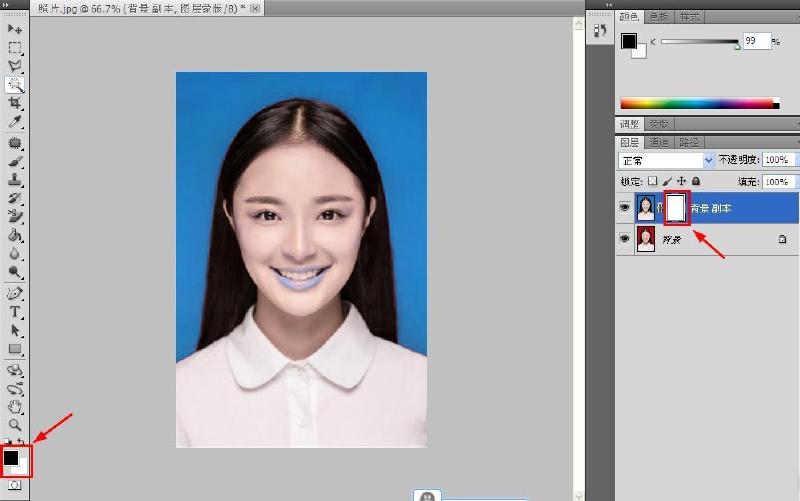 pscs6证件照换底色,ps2021证件照换底色