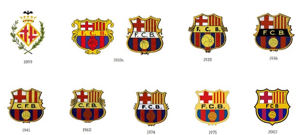 巴萨最新队徽,巴萨队徽变化史
