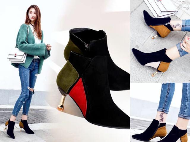 马丁靴好看款式,今年最流行的细跟马丁靴