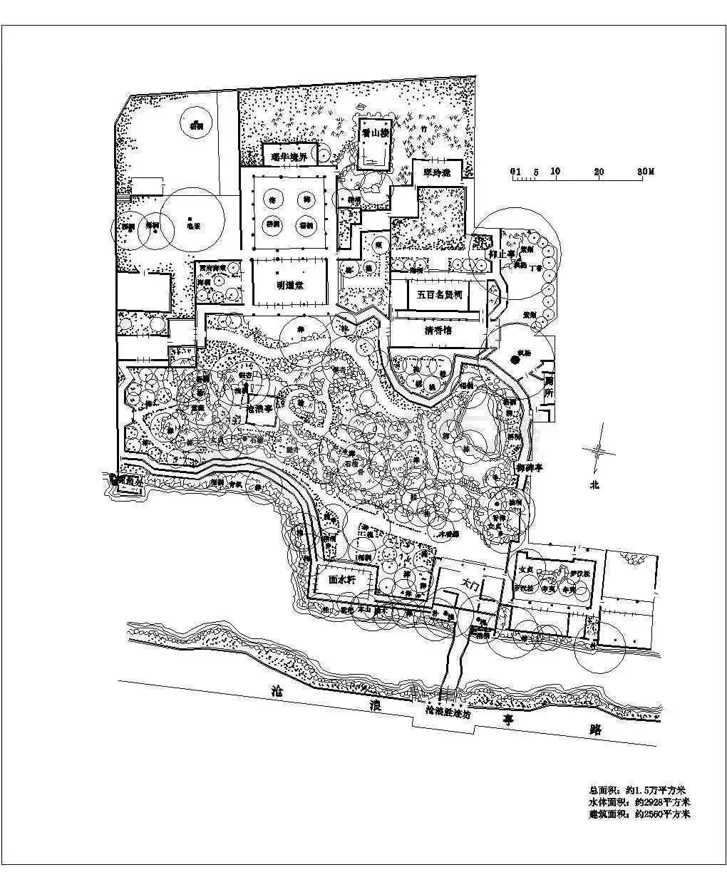 国外经典园林平面图,明清园林平面
