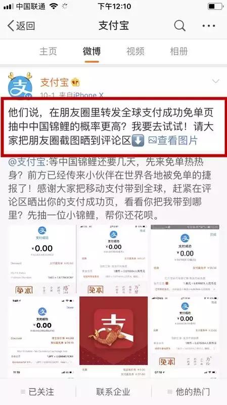 阅读量破10万的收益,支付宝锦鲤刷屏营销案例内容