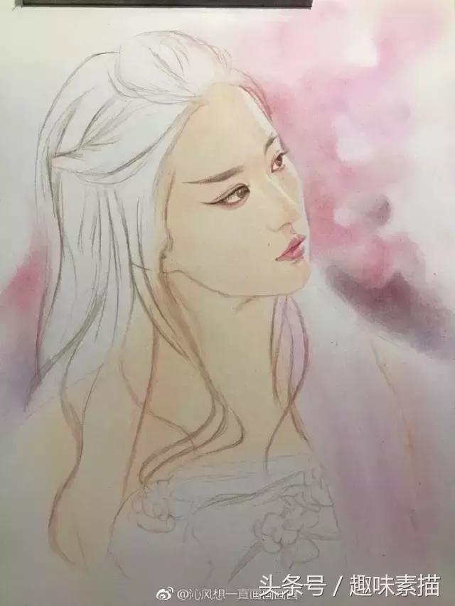 赵丽颖彩铅手绘清晰,赵丽颖彩铅画教程简单
