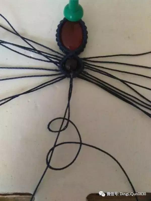 绳编宝石吊坠教程,石头吊坠穿珠子编绳教程