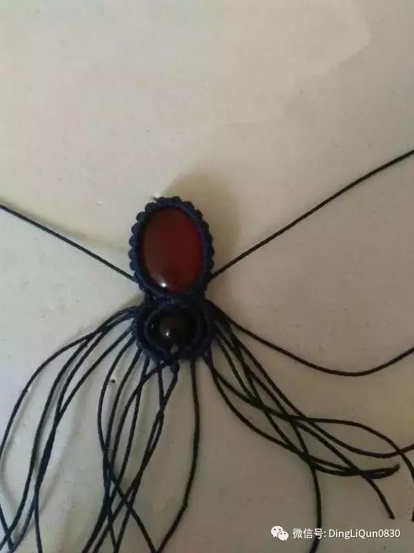 绳编宝石吊坠教程,石头吊坠穿珠子编绳教程