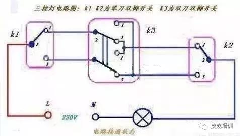 三开单控开关接线和三开双控区别,单开双控与三开三控开关接线图