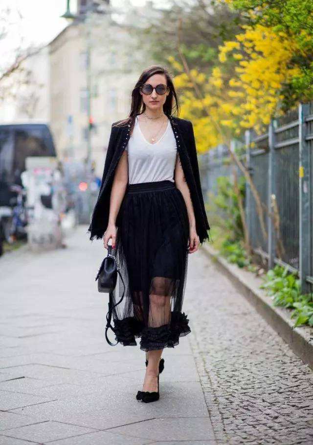 网纱波点时髦又洋气外穿,洋气时髦网纱