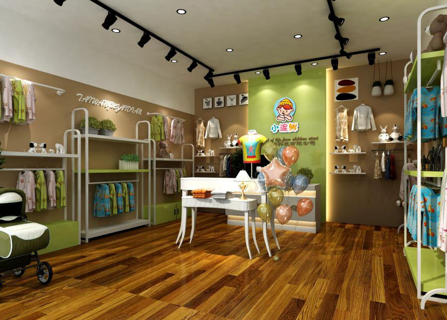 儿童服装店面设计装修效果图,儿童服装专卖店