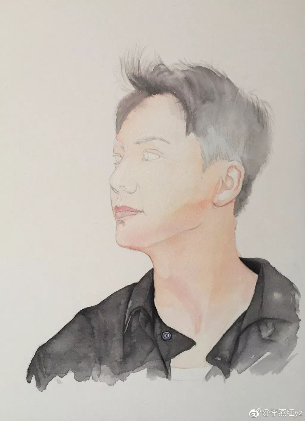 蔡徐坤的蓝玫瑰彩铅简笔画,彩铅画蔡徐坤蓝玫瑰