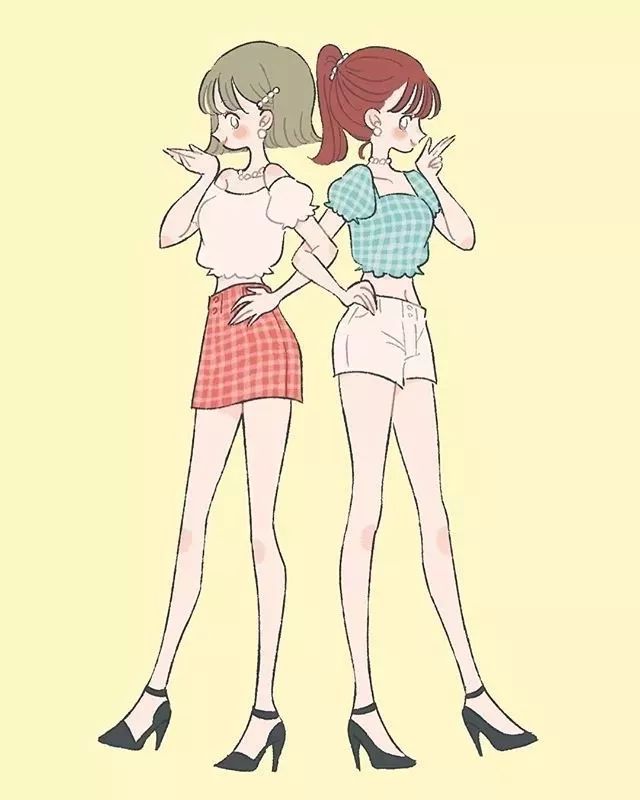 手绘漫画人物的衣服搭配,日系春季搭配手绘漫画