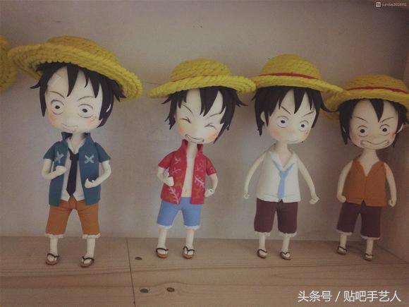 手工泥塑路飞,路飞粘土手办