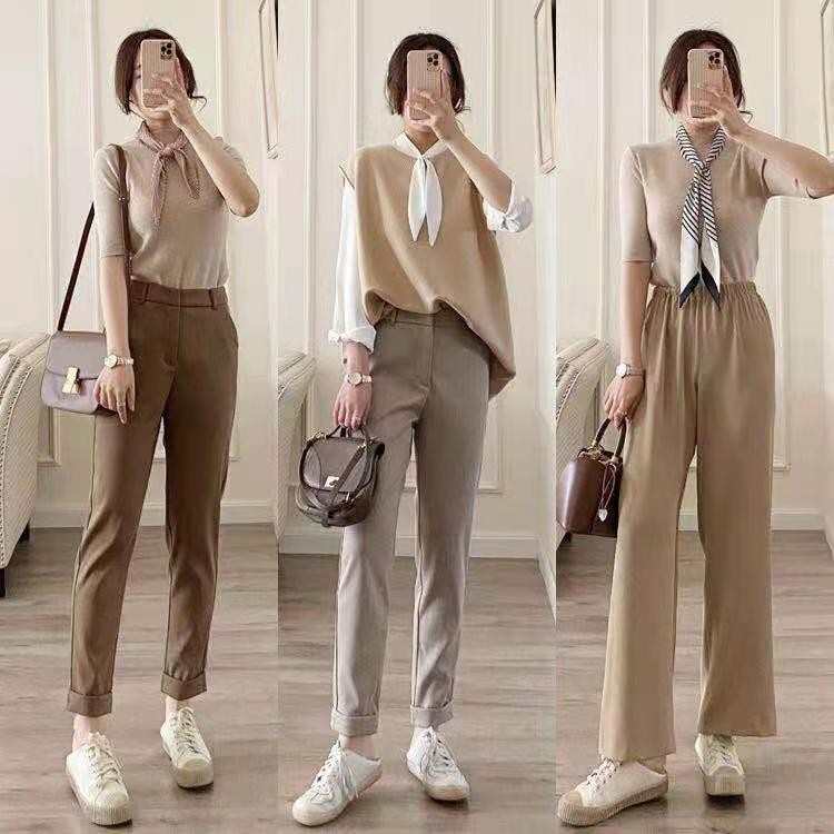 职场女夏季干练长裤穿搭,职场气质干练御姐范女装长裤