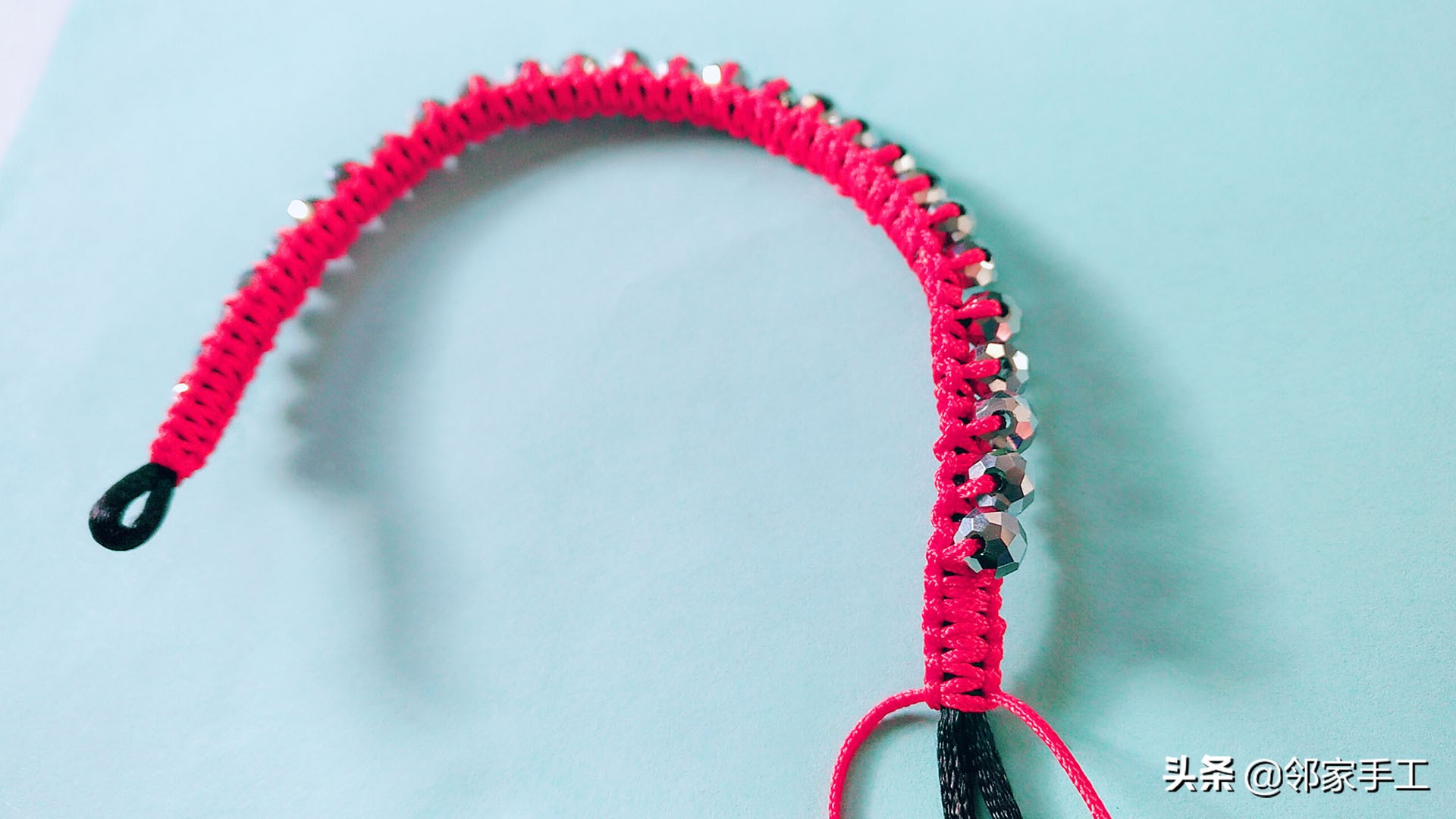 素圈加转运珠红绳手链编织,红绳手链100种编织教程完整视频