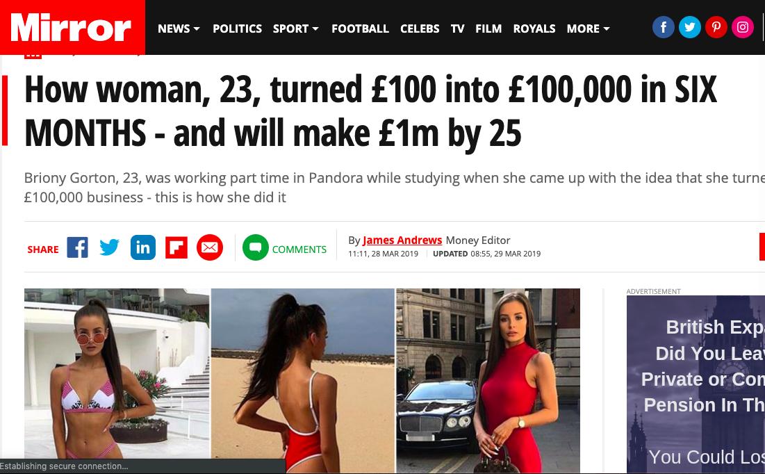 1000块买布做泳衣，她半年时间赚一百万，英国网红的成功之路