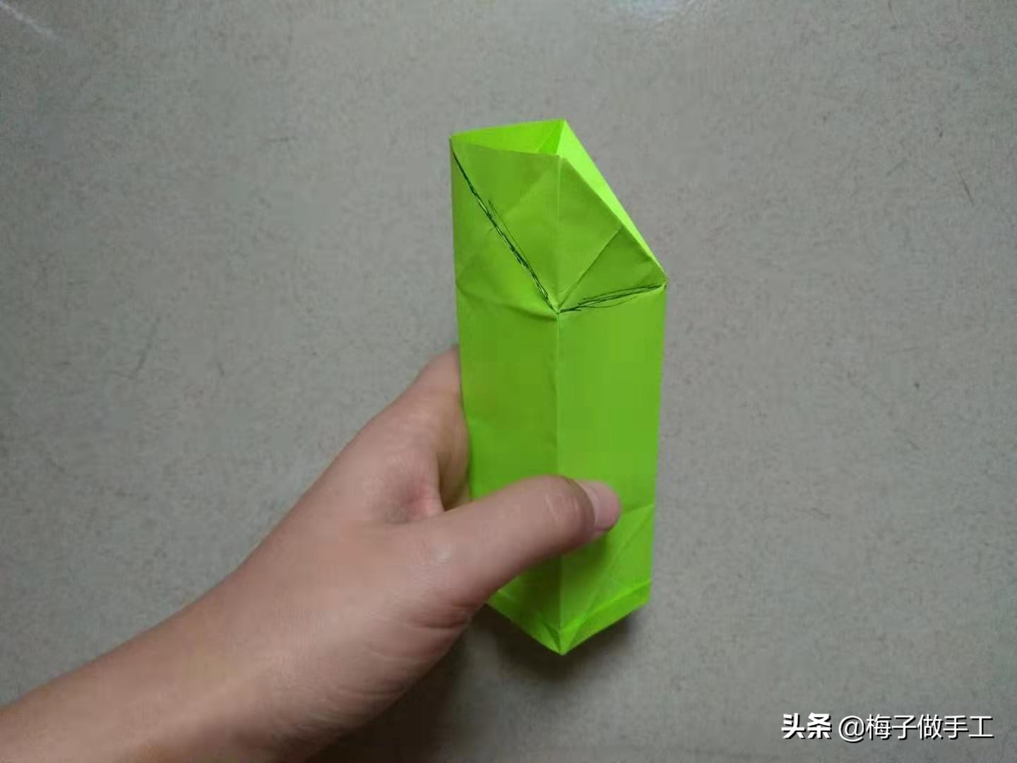 手工折纸简单好看的牛奶盒,简单折纸手工牛奶盒长方形纸