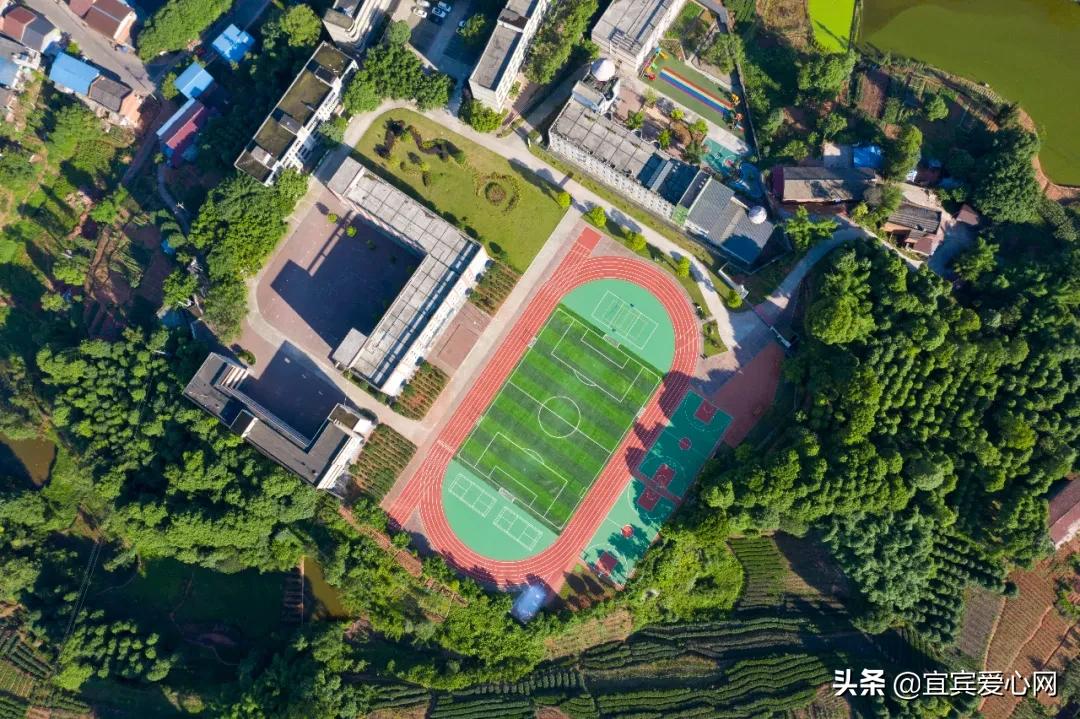 航拍青山绿水震撼风景竖屏视频,震撼校园秋景航拍