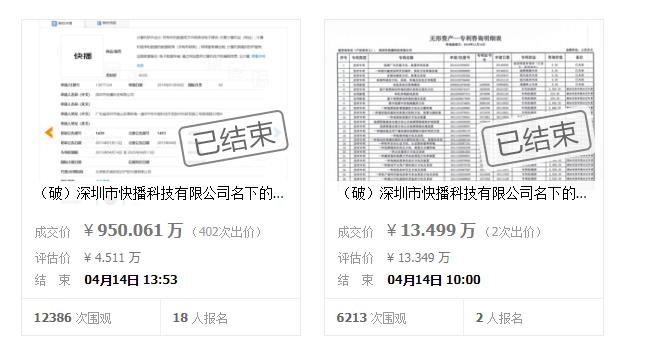 963万竞价成交快播的商标、专利，破产中的网拍竞价购买实务
