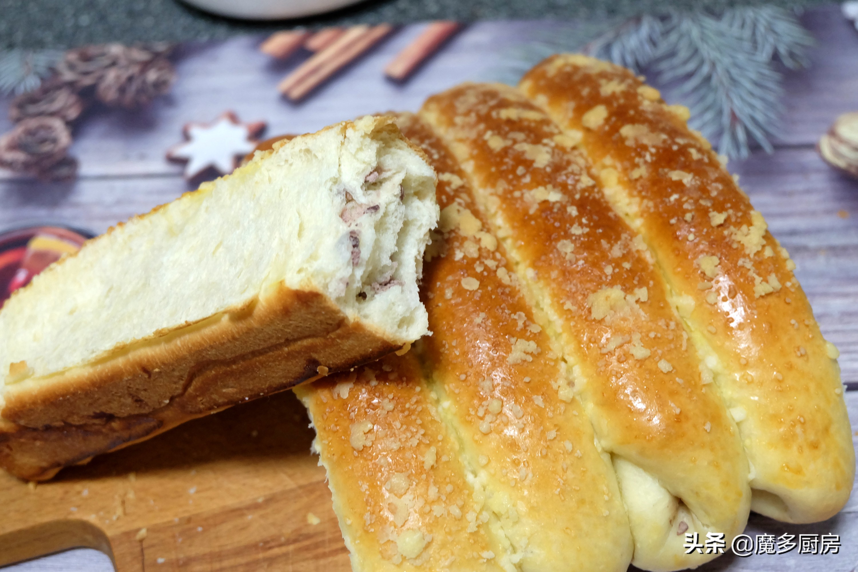 不用手套膜做的面包也能拉丝视频,在家做不用烤箱柔软拉丝面包