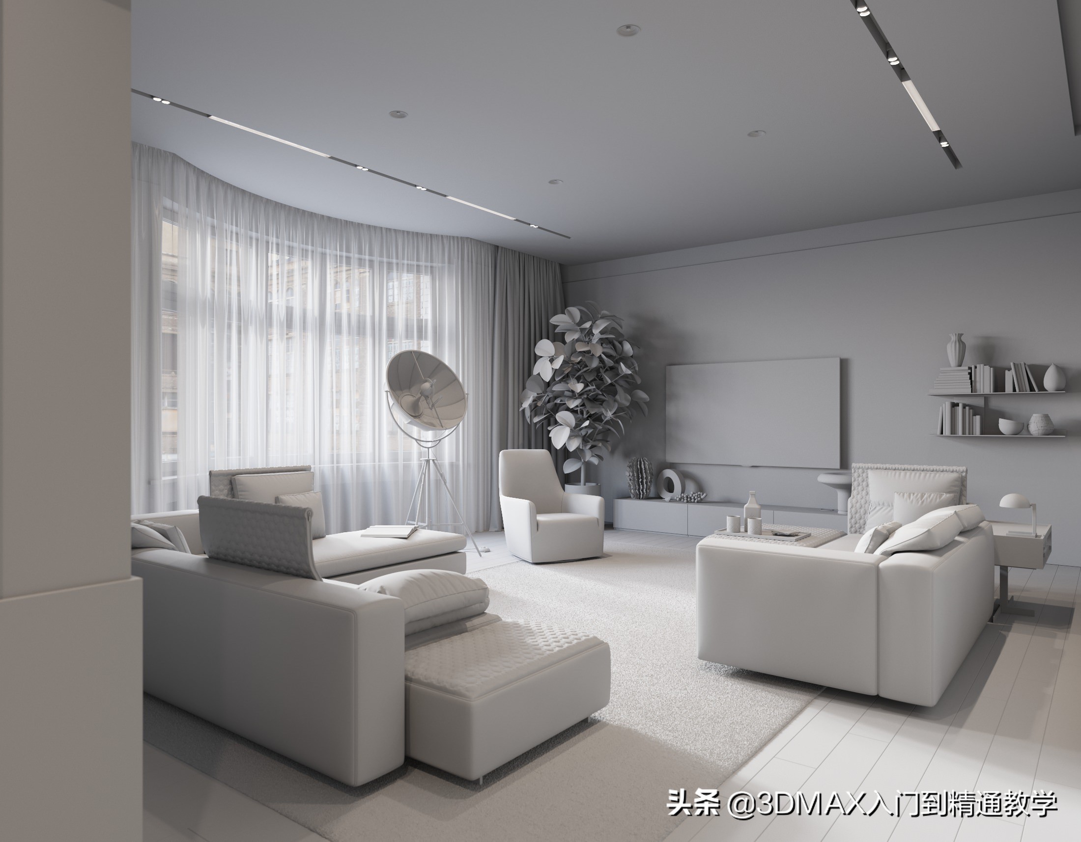 耗时8周，做的逼真现代公寓客厅，带大家看看大神的作品