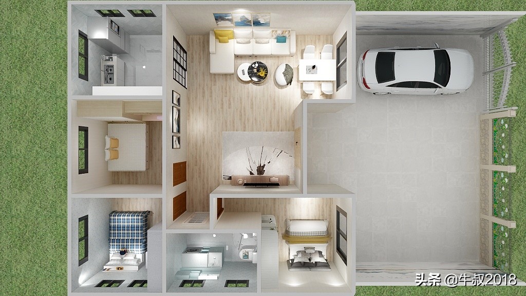 一层农村自建房小户型平面设计图,农村自建一层小户型平房设计图