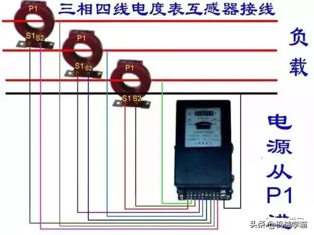 2p电表专用断路器接线示意图,断路器带互感器的电表接线图