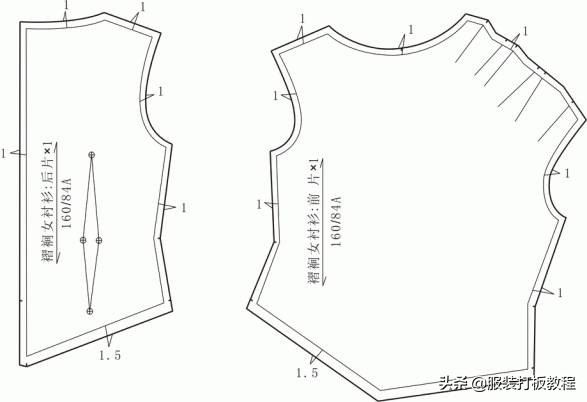 宽松女衬衫制版教程,褶裥衬衫制版
