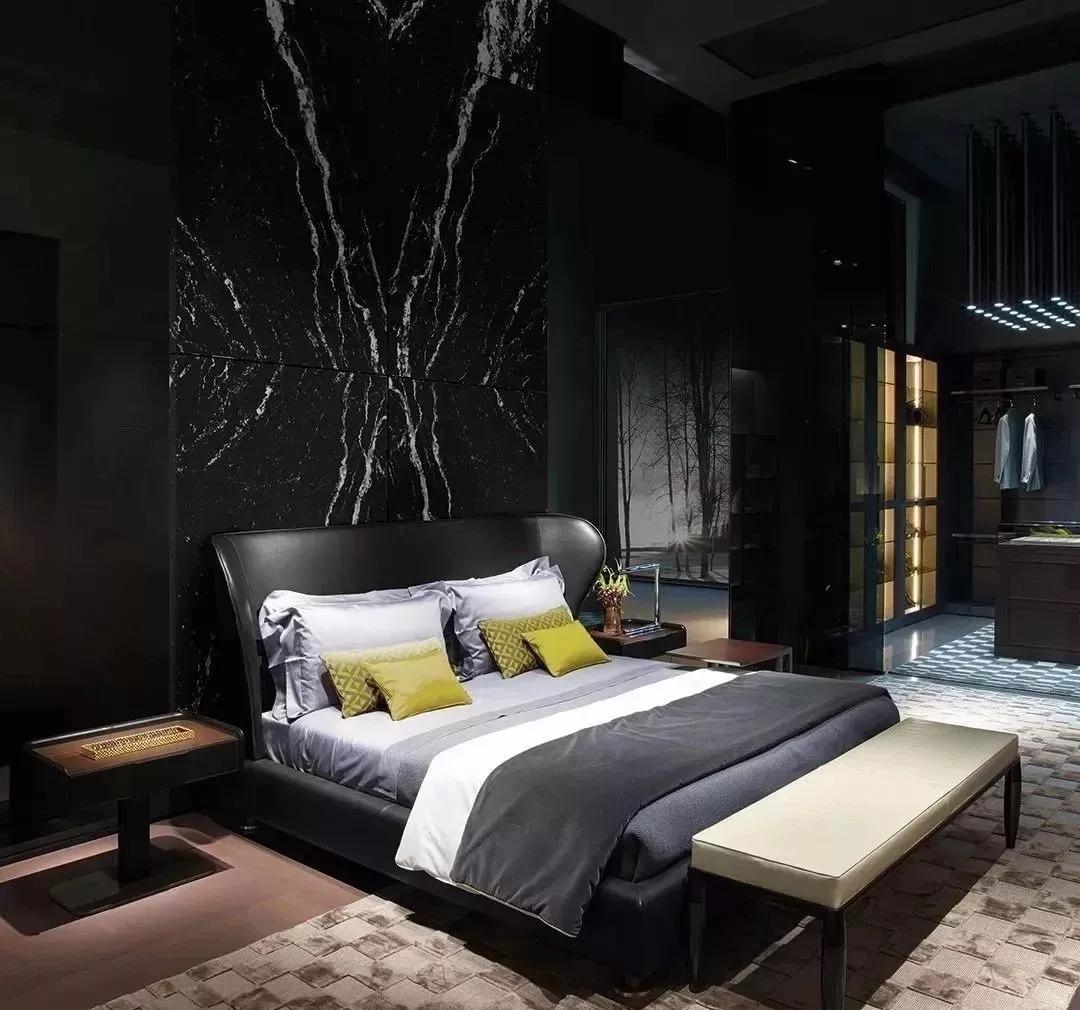 床头背景别刷大白墙,家里刮大白的半墙板床头效果图