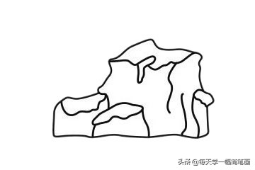 高大挺拔的山峰简笔画,山峰和草地简笔画