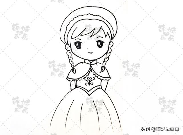 简单又漂亮的小公主简笔画,简单又好看的小公主简笔画