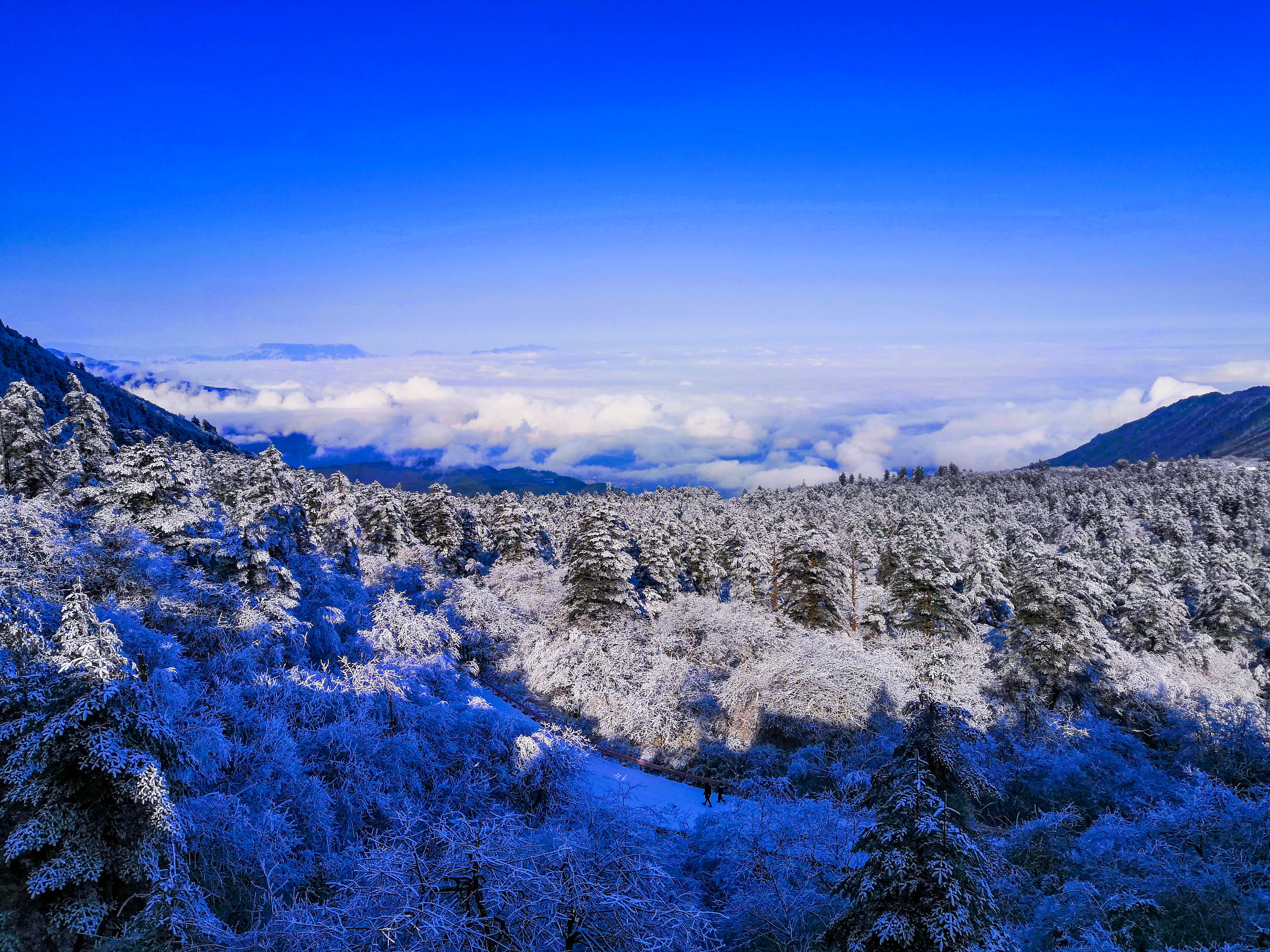 峨眉山冬雪仙境,峨眉山象城旅游