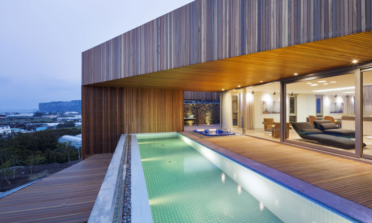 济州岛的贝希泳池别墅,韩国济州岛海景独栋大别墅