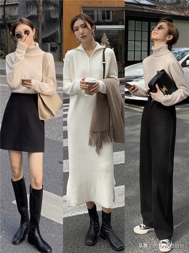 换季不知道怎么穿,毛衣穿搭韩系冬