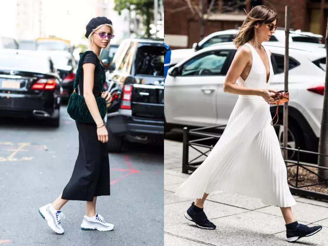 天气回暖怎么穿?裙子+运动鞋是时尚人群中热度最高的搭配法则