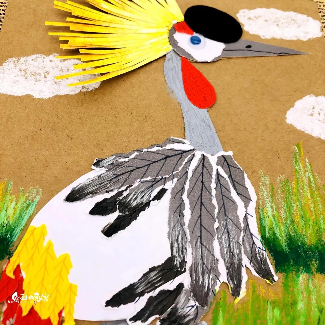 黑冠鹤剪纸作品,黑冠鹤玩具