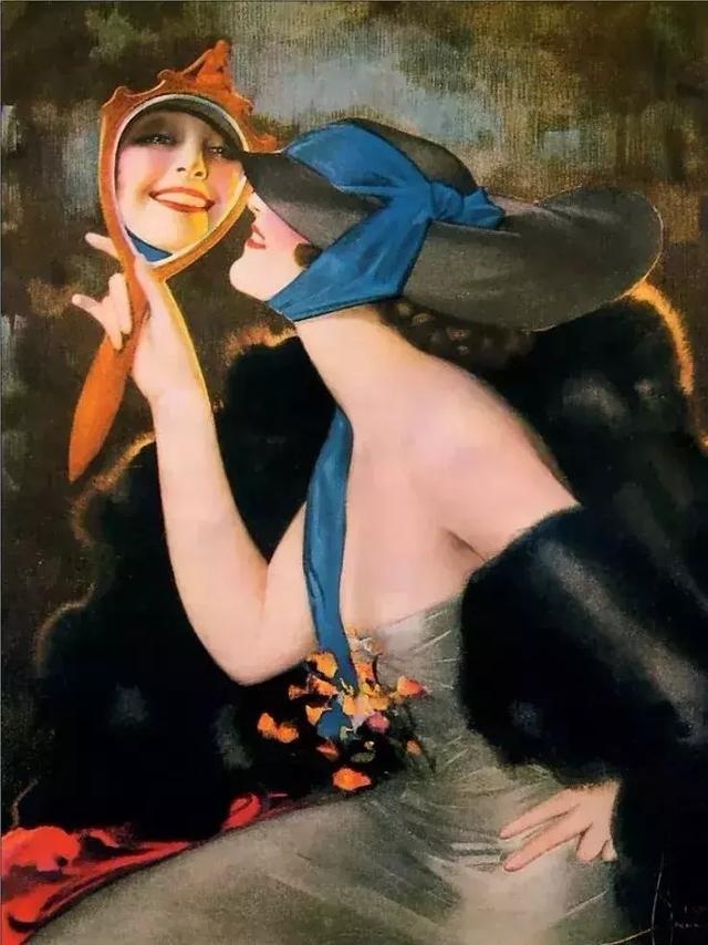 色粉画人物欧美姑娘经典,美国画家笔下美女