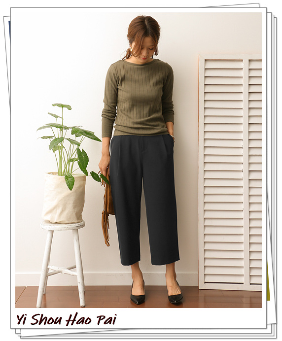到脚踝的阔腿裤子搭配什么鞋子,米白九分阔腿裤如何搭配上衣