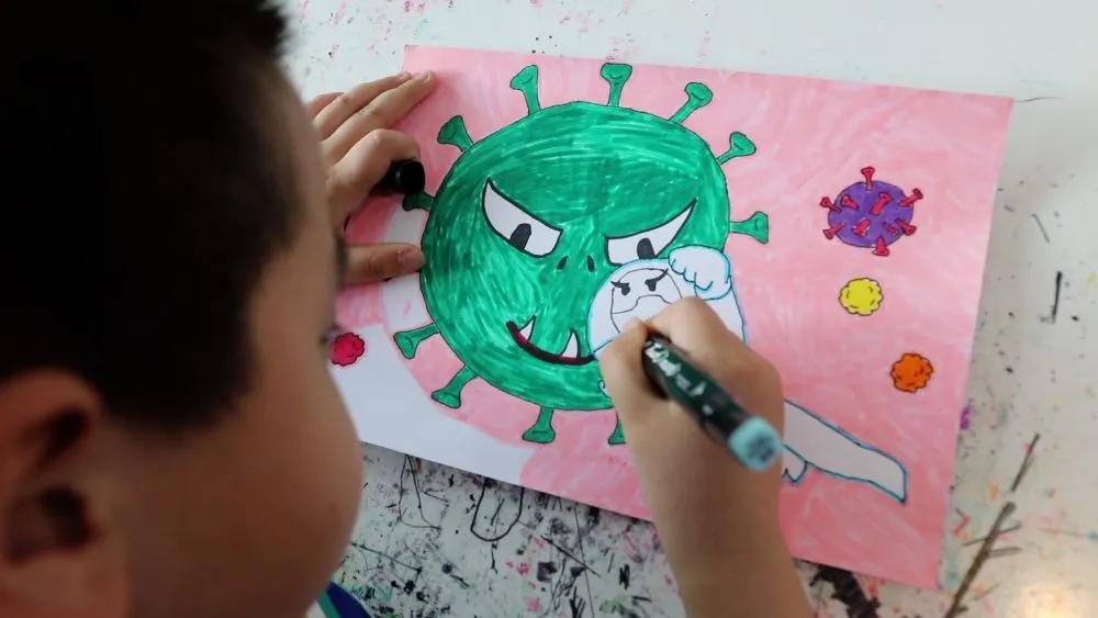 与儿童节有关的儿童画,关于春天来了的儿童画