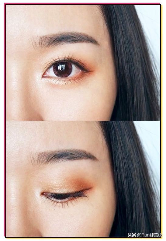 落日眼妆教程内双,大秋天眼妆