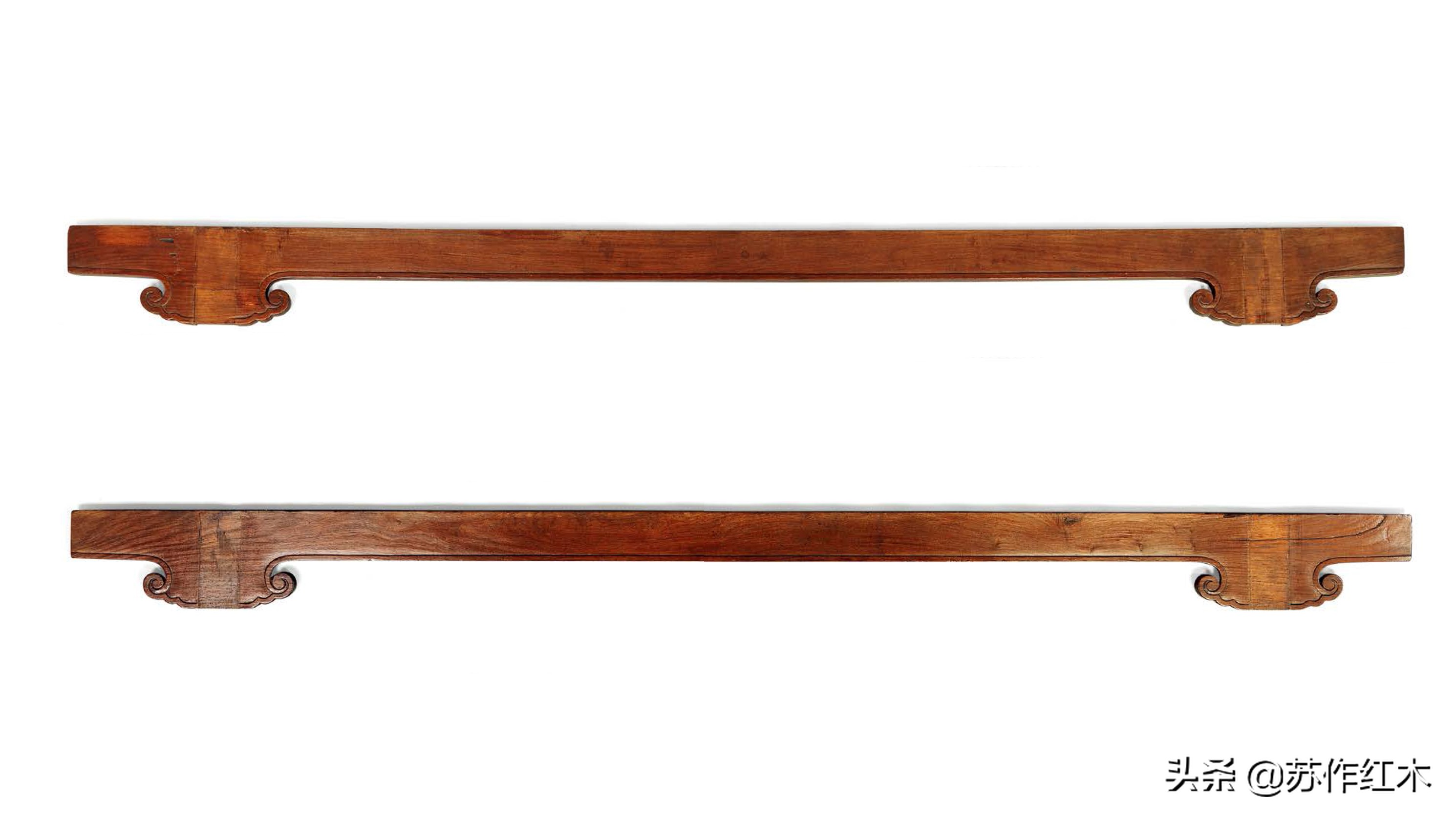 黄花梨翘头双龙捧寿纹,黄花梨小翘头纹