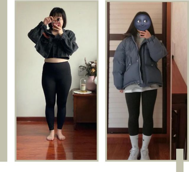 牛仔阔腿裤穿搭冬季羽绒服,阔腿裤冬季搭配短款羽绒服米白色