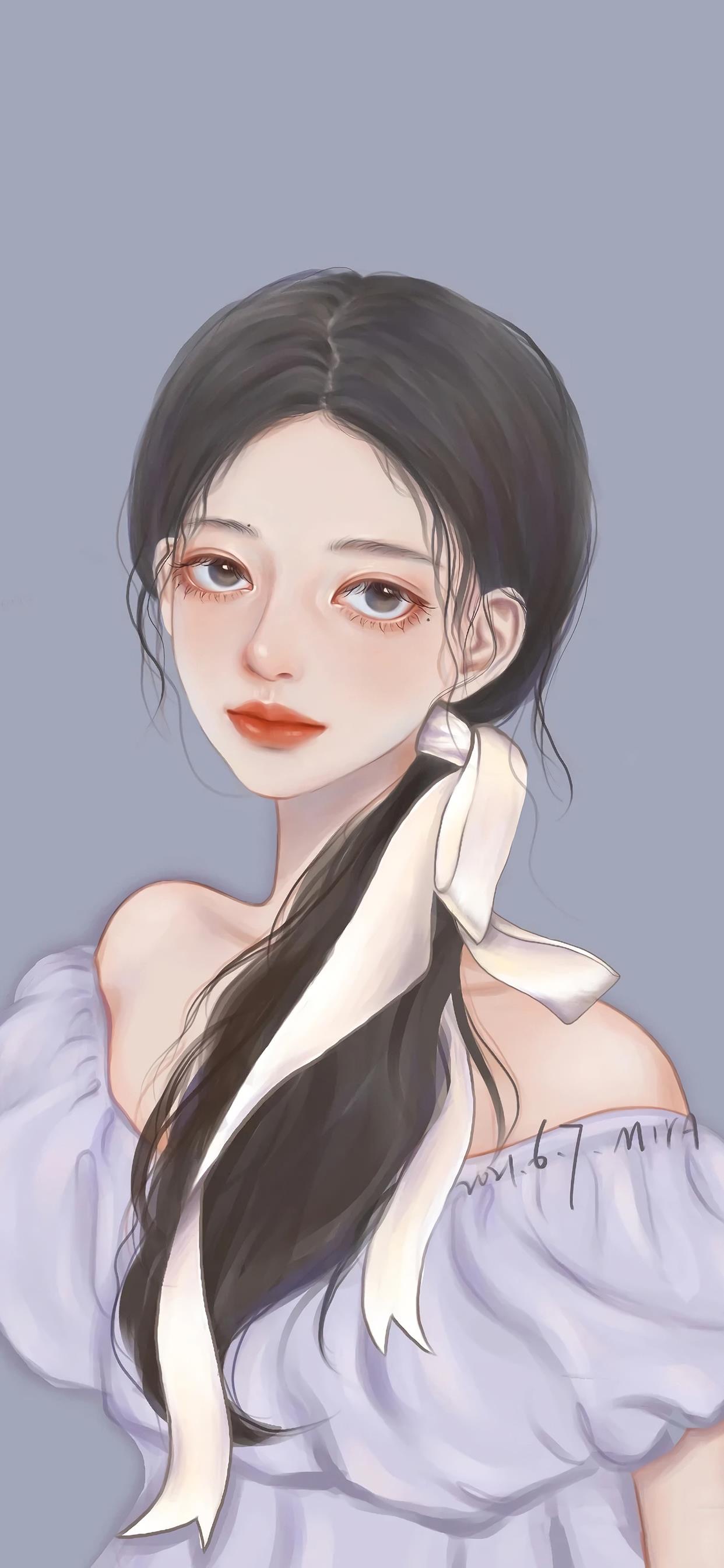 好看的女生壁纸插画图,插画小清新女生壁纸