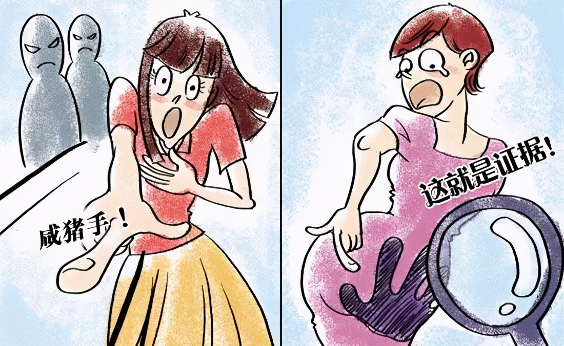 汕头男子当街调戏女性,广西男子当街摸女子脸