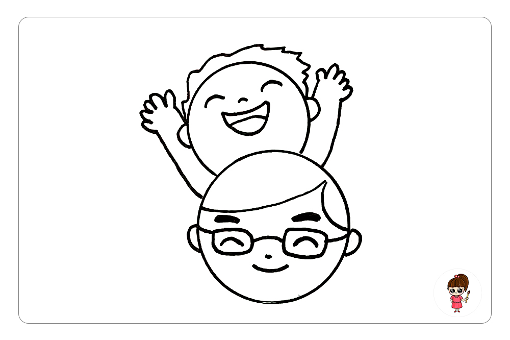 父亲节快乐简笔画配图,父亲节爸爸简笔画简单又帅